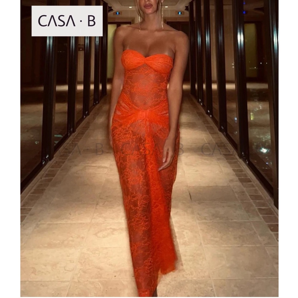 NEW to CASA B💫Theresa Lace Strapless Maxi Dress.